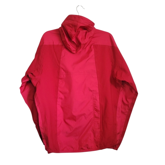 Patagonia Red Hooded Rain Shell Jacket Size L Lightweight Windbreaker - Picture 8 of 11